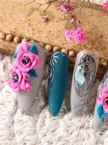 TWOING 12色套裝指甲藝術配件雕刻膠用品3d 4d模型雕刻泥塑料紫外線膠diy指甲油彩繪可拆卸3d浮雕膠 - 拼色 - 查看 8