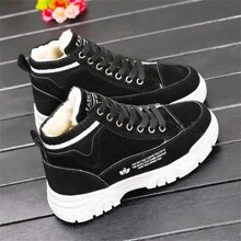 Women's Winter Snow Boots With Thermal Lined , Thickened And Comfortable Shoes For Outdoor Activities, All-Match Short Boots - Black - View 1