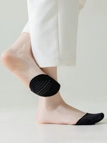 女士防滑前掌半袜，带硅胶防滑条 - 隐形透明脚垫，适合夏季凉鞋，女鞋配饰 - 黑色 - 查看 3