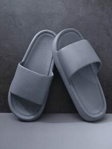 男士室內拖鞋,輕便防滑,厚底皮紋質地,個性化灰色eva涼鞋