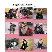 Winter pet dog fur ball hoodie coral velvet cat fleece than Teddy bear Schnauzer dog clothes1pc - Hot Pink - View 5