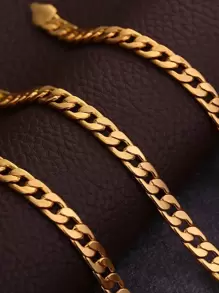 Collier De 6 Mm Plaqué Or 18k Punk Hip Hop Chaîne De Pull-over Pour Homme Et Femme Bijoux En Métal Pour Cadeau De Fête D'anniversaire