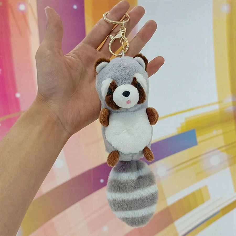 Llavero De Mapache De Peluche Bonito, Colgante Para Parejas, Accesorio Para Bolso, Juguete De Felpa, 1 Ud.