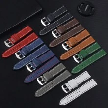 18mm 20mm 22mm 24mm時尚手錶表帶運動復古真皮手錶帶通用手腕搭配歐米茄手錶配件