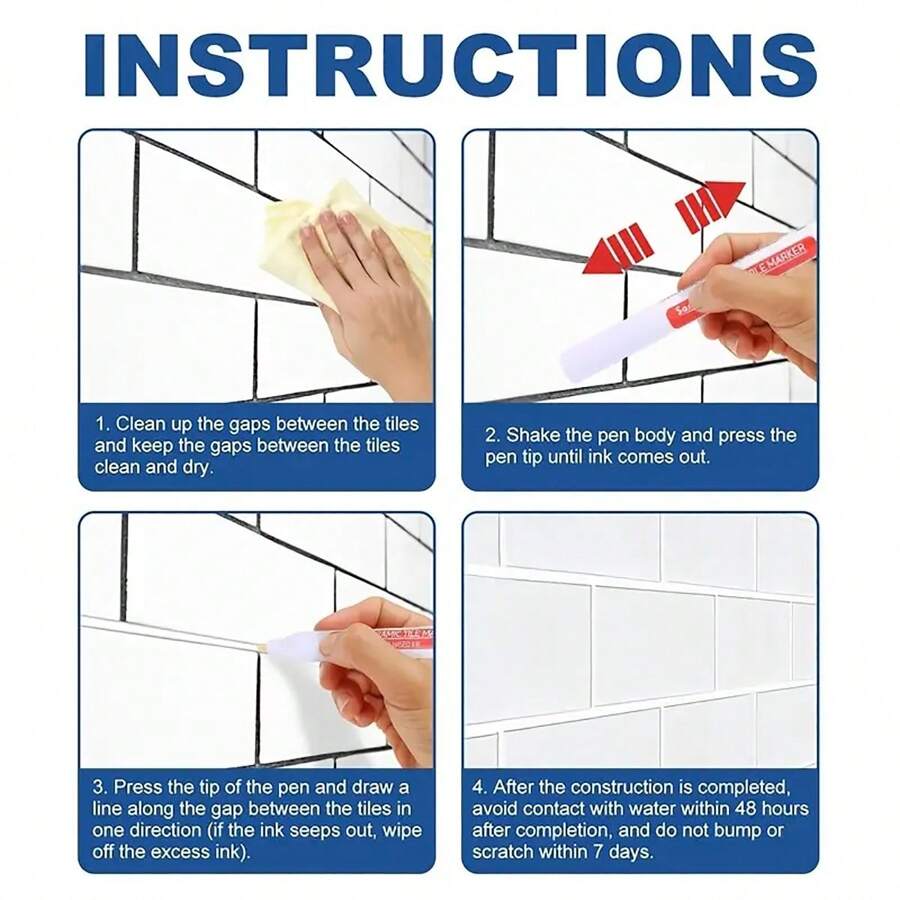 1pc Grout Pen Cream Tile Paint Marker Waterproof Grout Paint Pen, Tile