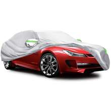 1件銀色汽車罩,適用於戶外防塵和防水汽車衣