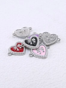 6pcs Alloy Rhinestone & Faux Pearl Decor Double Loop Pendant Set For Diy Necklace & Bracelet Making - Multicolor - View 5