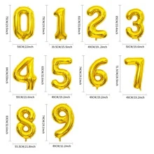 2入組(紙卡)32吋大號氣球,鋁箔氣球,生日派對用品裝飾品,金色數字氣球生日週年派對裝飾品,派對裝飾佈置道具