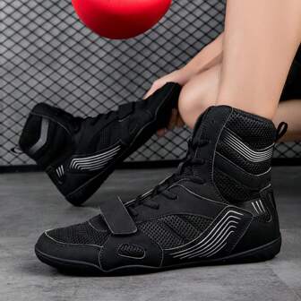 TOLLN Professionell boxningssko för män High-Top Fight Shoe Fighting Contest Träningsskor Wrestling Shoes Fitness Boot