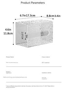 1pc Transparent Glacier Pattern Luxury Rectangular Tissue Box Holder For Bathroom And Kitchen, Punch-free - Transparent - View 3