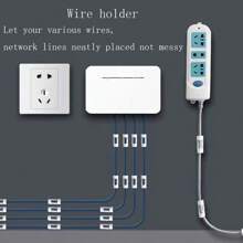 36入組/個充電線收納架,電纜整理器,電纜路由工具,電纜夾分線夾子,數據線收納盒,線圈器,透明色(s*20+l*16)