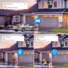 Wistino Fhd 4k 8mp Cctv Wifi Ip攝影機戶外防水ptz三鏡頭雙屏10倍光學變焦運動檢測彩色 - 灰色 - 查看 4