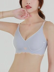 Light Blue Women's Seamless & Comfortable Invisible Bra - Baby Blue - View 3
