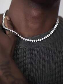 CVNANA 1 Stück 5 Mm Breite Tenniskette Im Europäischen Und Amerikanischen Stil Mit Strass-inlay Für Männer Und Frauen