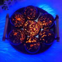 1顆天然火焰石球- 力量石頭,治療水晶,冥想拍照道具,家居裝飾,園藝裝飾,禮品,節日禮品- 平衡你的能量,增強你的家居裝飾 - 彩色 - 查看 6