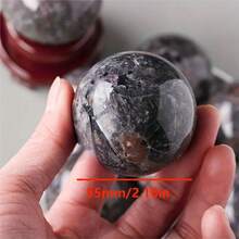 1顆天然火焰石球- 力量石頭,治療水晶,冥想拍照道具,家居裝飾,園藝裝飾,禮品,節日禮品- 平衡你的能量,增強你的家居裝飾 - 彩色 - 查看 3
