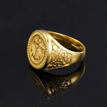 1 件时尚复古 18K 镀金男女戒指，自由和勇敢的象征，夏季珠宝礼物