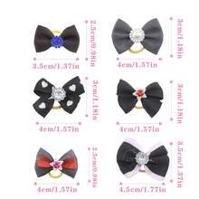 10pcs Random Mixed Color Bowknot Decor Dog Hair Accessories - Black - View 2