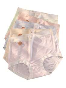 5入組女式性感蕾絲高腰無縫舒適內褲 - 彩色 - 查看 1