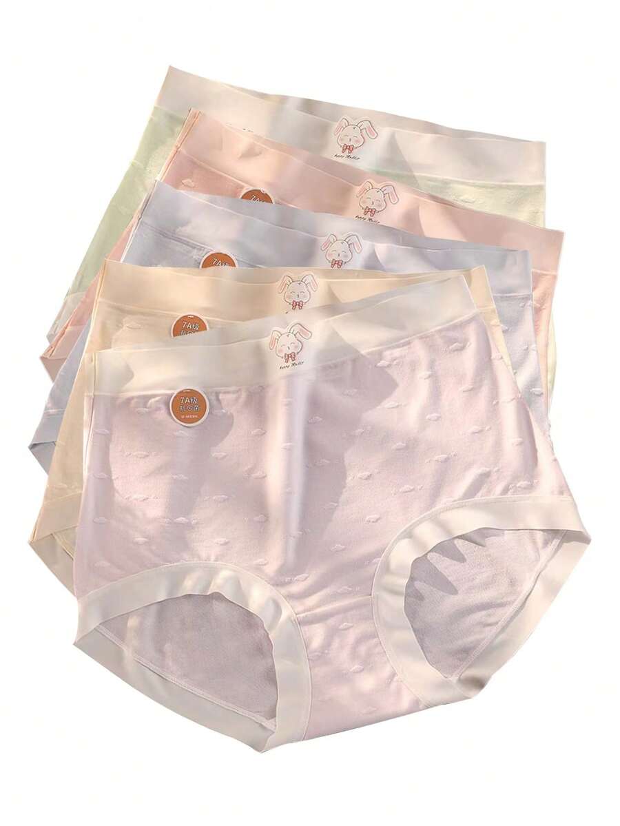5入組女式性感蕾絲高腰無縫舒適內褲 - 彩色 - 查看 1