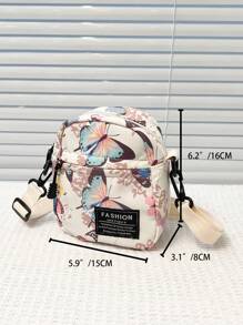 Fashionable Nylon Butterfly Pattern Simple And Versatile Mini Crossbody Bag - Multicolor - View 4