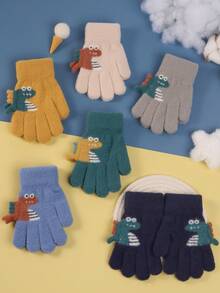 12 Pairs Of Adorable Dinosaur Gloves For Kids, Warm And Comfortable, Wholesale - Multicolor - View 3