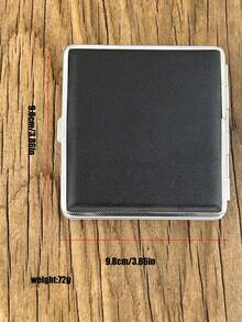 1pc Men's Portable Stylish Stainless Steel & Leather Finish Cigarette Case For Daily Use, Unisex - Black small lychee pattern - View 5