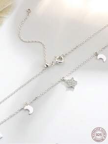 CCMFGJEW 1入精美時尚的s925銀鋯石項鍊,適合日常,派對,生日,婚禮,商務,萬聖節,感恩節,聖誕節,節日禮物