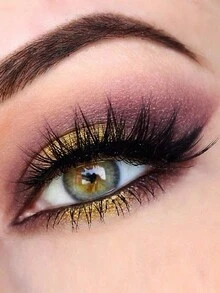 1pair Crisscross False Eyelashes - Black - View 7