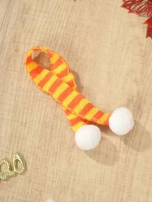 A Polyester Christmas Mini Knitted Scarf And Fur Ball Neck Scarf Suitable For Small Pet Hamsters - Yellow - View 5