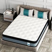 14" Queen Size Pocket Spring Gel Memory Foam Medium Firm Mattress for Cool Sleep & Pressure Relief - Blue - View 2