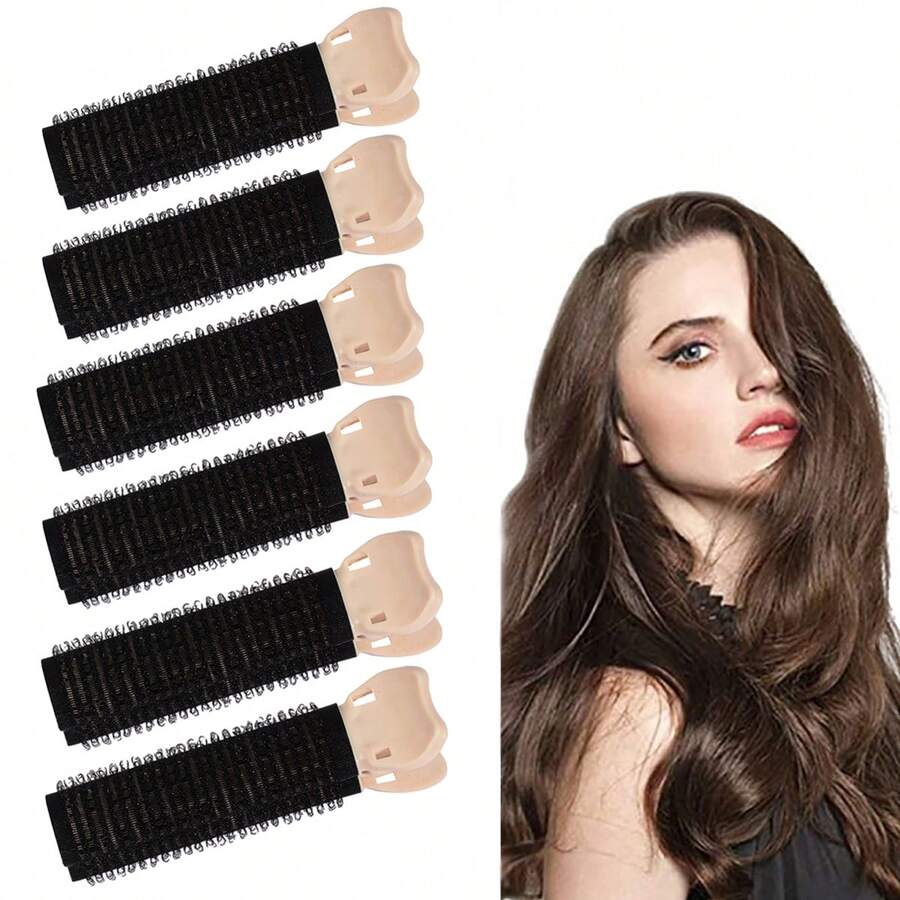 6 cái/bộ Không nhiệt Thiết kế Kiểu tóc Công cụ Dung tích Kẹp DIY Máy uốn tóc Kẹp tóc Lý tưởng Đối với Tạo mẫu tóc , Dài Tóc , Ngắn Tóc , Tóc mái - màu đen - Xem 1