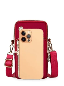 New Korean Style Balloon Pattern Mini Wallet Crossbody Bag, With Adjustable Strap, Lightweight And Fashionable, Suitable For Daily Use, Office Workers, College Students, Business People, Commuters, And Office Settings. An Ideal Gift For Anniversaries, Loved Ones, Birthdays, Valentine's Day, Christmas, Thanksgiving, And Other Occasions. - Red - View 5