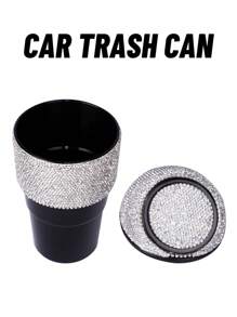 1個迷你車用垃圾桶,附蓋,防水便攜垃圾桶,可用作收納盒,防漏垃圾桶,可摺疊多功能垃圾桶,黑色 - 黑色 - 查看 8