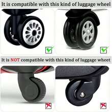 8入組行李箱輪胎套,便攜式行李箱輪胎保護套,彩色矽膠行李箱輪胎套,大多數8個腳輪行李箱配件可用,黑色