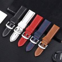 18mm 20mm 22mm 24mm時尚手錶表帶運動復古真皮手錶帶通用手腕搭配歐米茄手錶配件