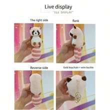 Llavero De Mapache De Peluche Bonito, Colgante Para Parejas, Accesorio Para Bolso, Juguete De Felpa, 1 Ud. - Gris - Ver 9