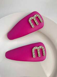 Elegant 2pcs Rhinestone Decor Hair Clip Claw Clips Hair Claws Hair Barrettes, School Stuff, Looks Of Party, Hair Accerssories