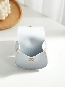 迷你口袋斜背包口紅包 - 淺灰色 - 查看 5