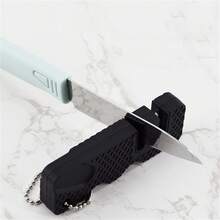 1pc Mini Black Portable Outdoor Knife Sharpener - Black - View 5