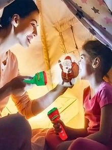 1pc Kids Projector Flashlight Projector Christmas Slide_yy - Red - View 11