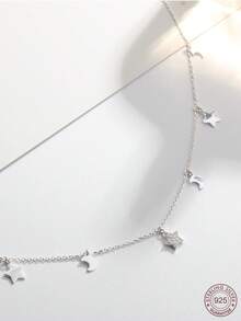 CCMFGJEW 1入精美時尚的s925銀鋯石項鍊,適合日常,派對,生日,婚禮,商務,萬聖節,感恩節,聖誕節,節日禮物