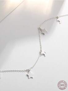 CCMFGJEW 1入精美時尚的s925銀鋯石項鍊,適合日常,派對,生日,婚禮,商務,萬聖節,感恩節,聖誕節,節日禮物