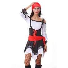 海盜服裝男式女式海盜頭巾帽子配件海盜腰帶頭巾腰帶,紅色