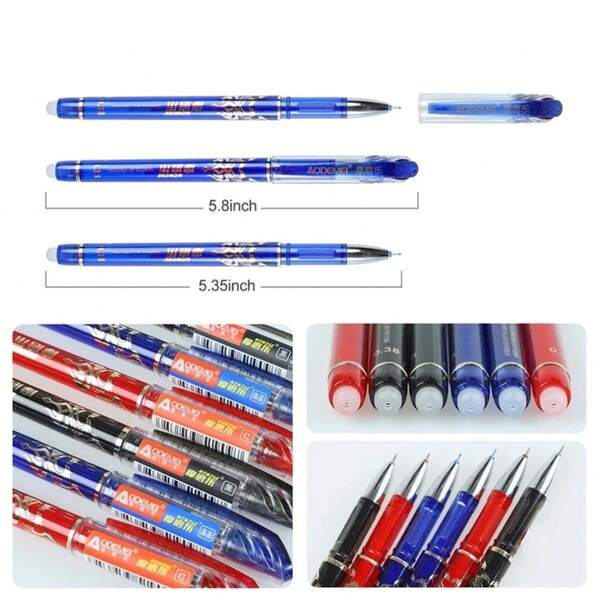 52Pcs/Set Gel Pen Erasable Refill Rod Erasable Pens 0.5mm Blue Black
