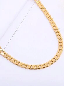 Collier De 6 Mm Plaqué Or 18k Punk Hip Hop Chaîne De Pull-over Pour Homme Et Femme Bijoux En Métal Pour Cadeau De Fête D'anniversaire