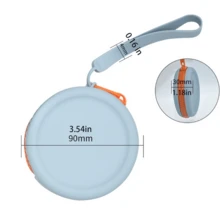 hellodigi 矽膠拉鍊包可愛圓形迷你錢包成人學生鑰匙包迷你耳機包學生禮物袋可愛禮物