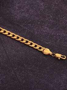 Collier De 6 Mm Plaqué Or 18k Punk Hip Hop Chaîne De Pull-over Pour Homme Et Femme Bijoux En Métal Pour Cadeau De Fête D'anniversaire