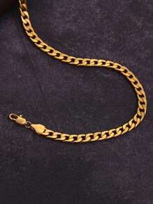 Collier De 6 Mm Plaqué Or 18k Punk Hip Hop Chaîne De Pull-over Pour Homme Et Femme Bijoux En Métal Pour Cadeau De Fête D'anniversaire