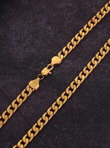 Collier De 6 Mm Plaqué Or 18k Punk Hip Hop Chaîne De Pull-over Pour Homme Et Femme Bijoux En Métal Pour Cadeau De Fête D'anniversaire